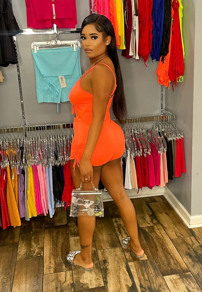 Meg Romper- Neon Orange - Head Over Heels: All In One Boutique