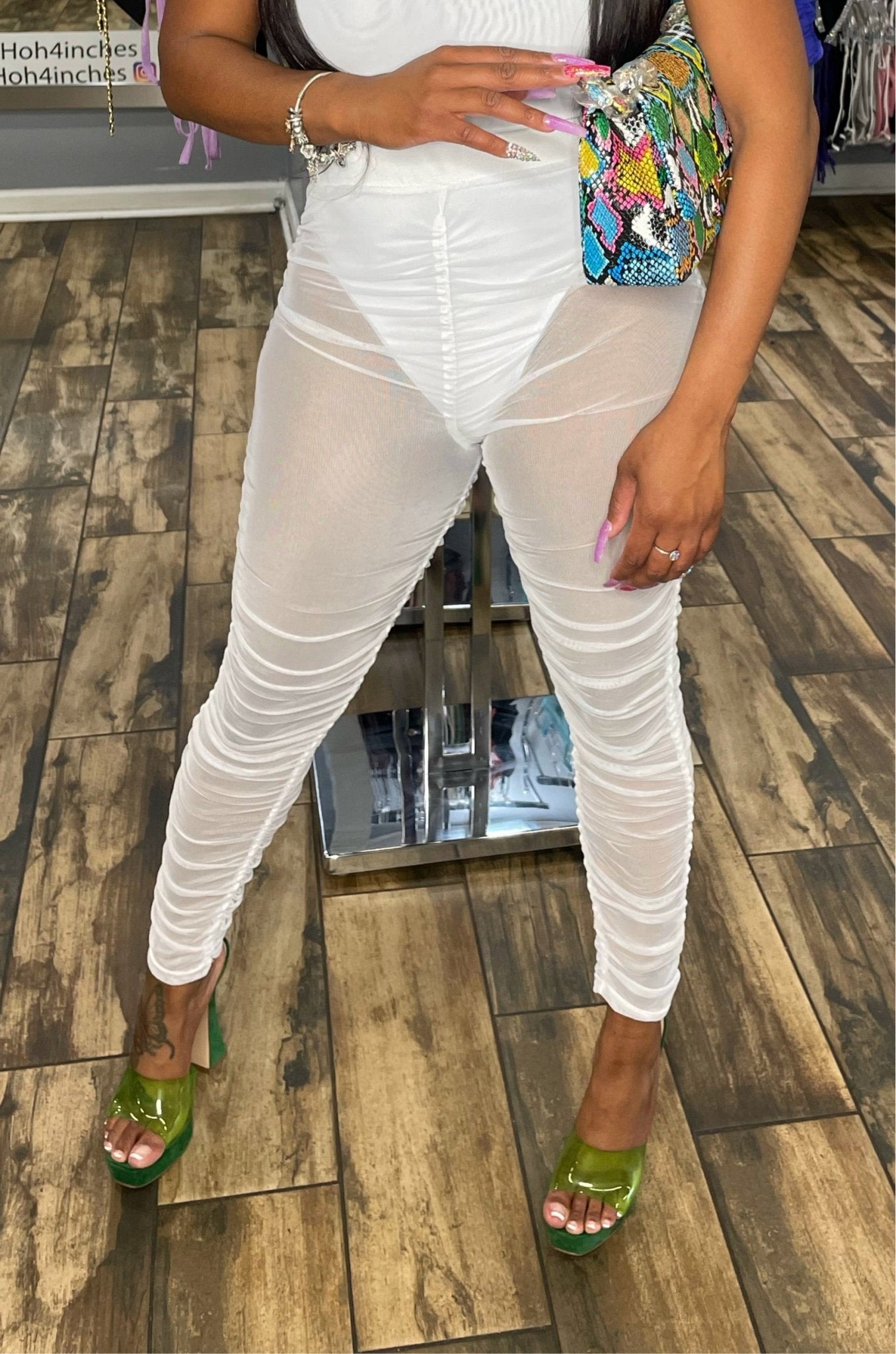 Mesh Leggings- White – Head Over Heels: All In One Boutique