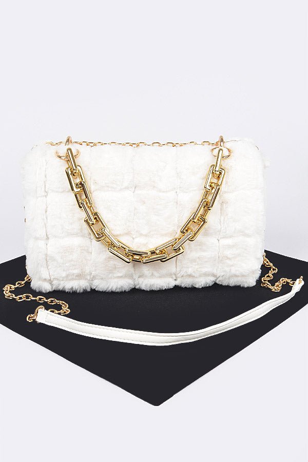 Mink Handbag- White - Head Over Heels: All In One Boutique