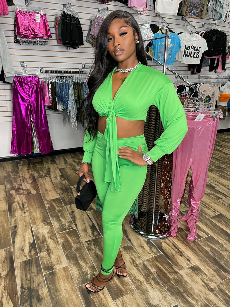 Missy Pant Set- Green - Head Over Heels: All In One Boutique