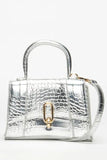 Motion Croc Handbag- Silver - Head Over Heels: All In One Boutique