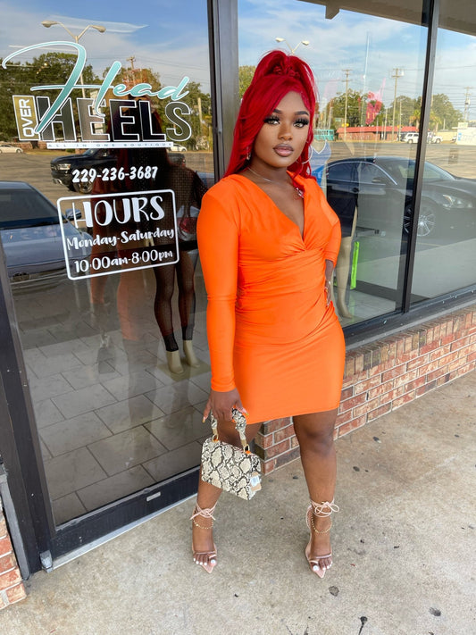 Nova Dress- Orange - Head Over Heels: All In One Boutique