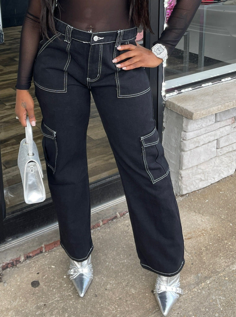 On Time Cargo Pants- Black - Head Over Heels: All In One Boutique