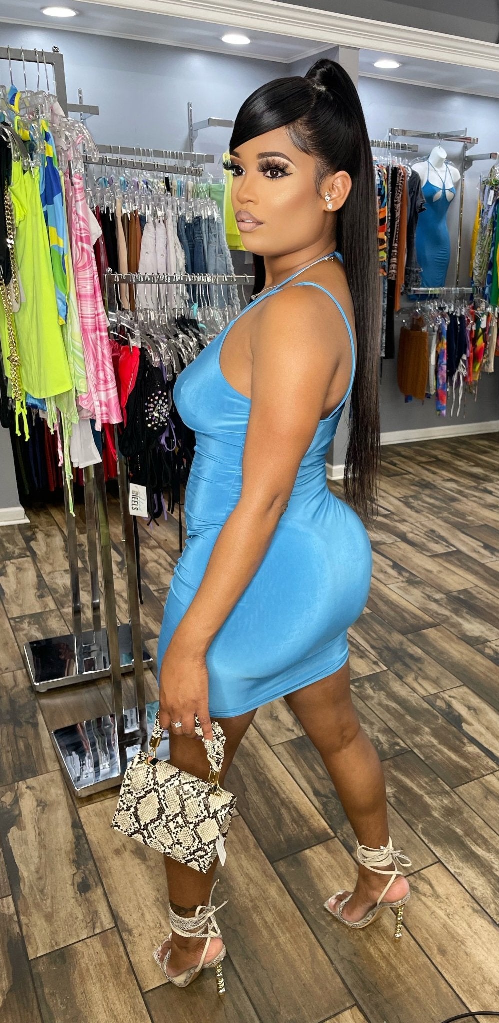 Paulina Mini Dress - Blue - Head Over Heels: All In One Boutique