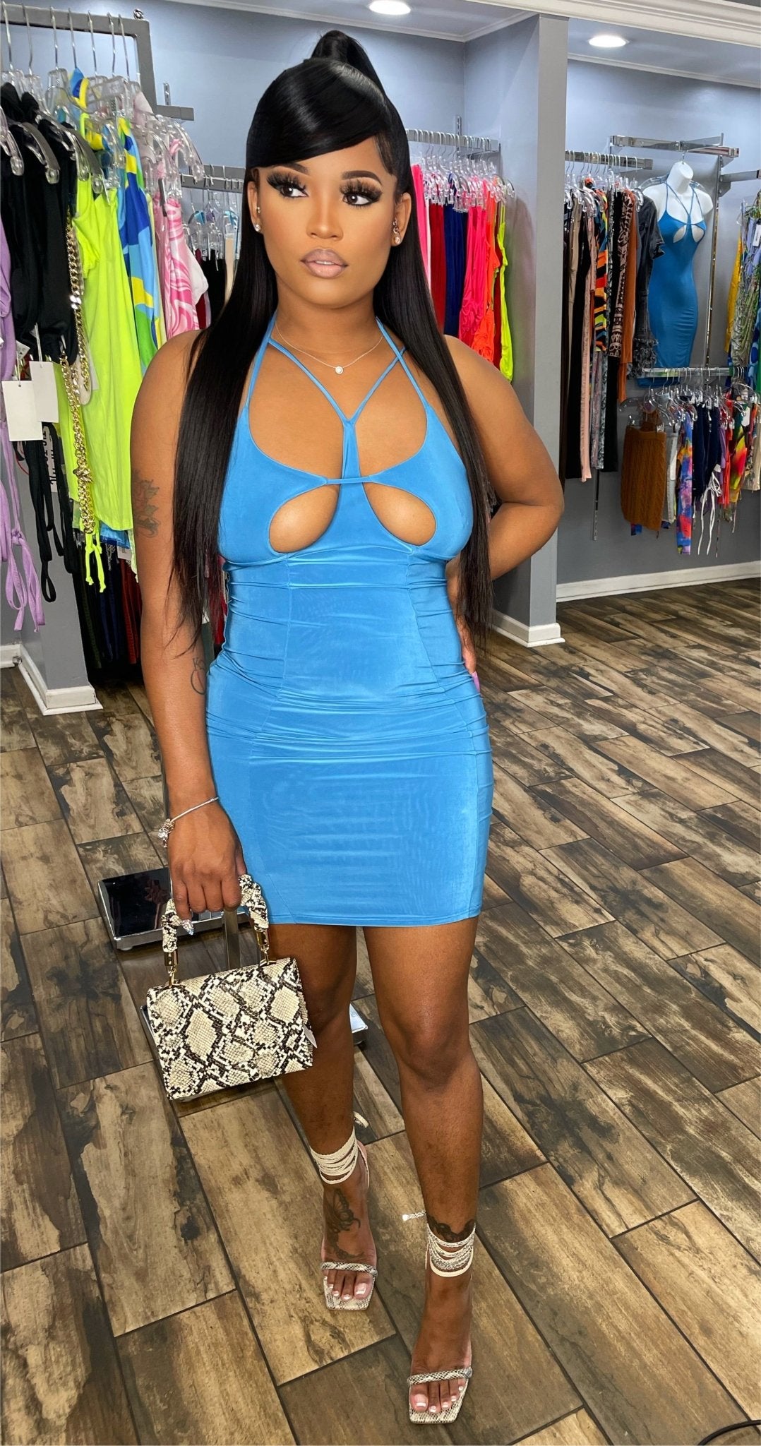 Paulina Mini Dress - Blue - Head Over Heels: All In One Boutique