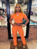 Porsha Pant Set- Orange - Head Over Heels: All In One Boutique
