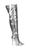 Power Thigh Boots- Silver
