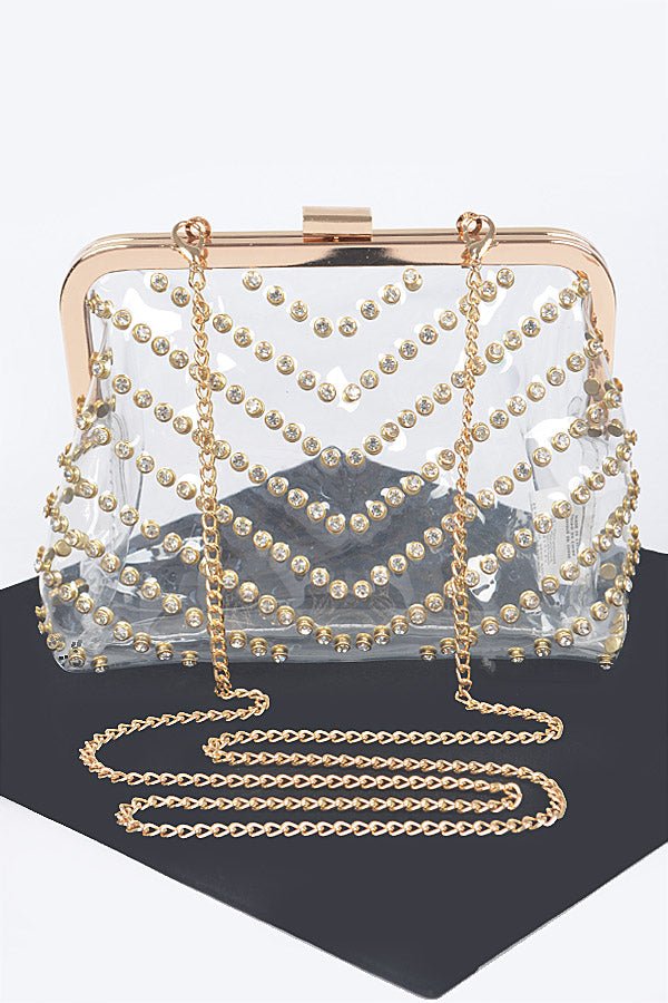 Round Stud Clutch- Gold - Head Over Heels: All In One Boutique