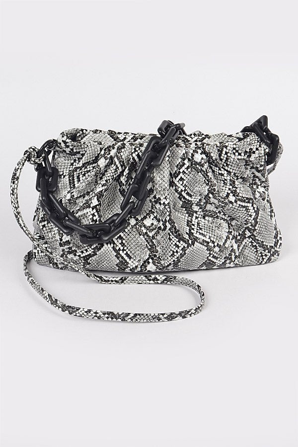 Scrunch Handbag Black Snake - Head Over Heels: All In One Boutique