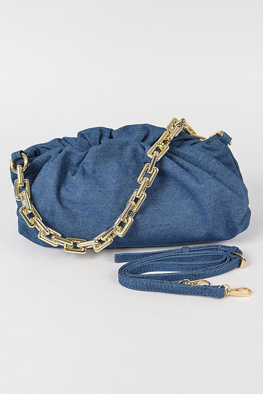 Scrunch Satchel- Dark Denim - Head Over Heels: All In One Boutique