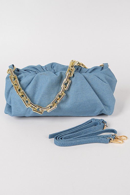 Scrunch Satchel- Light Denim - Head Over Heels: All In One Boutique