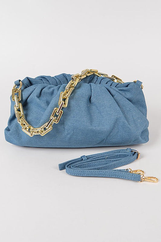 Scrunch Satchel- Medium Denim - Head Over Heels: All In One Boutique