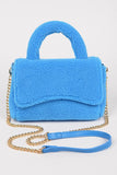 Sheep Skin Handbag- Blue - Head Over Heels: All In One Boutique