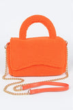 Sheep Skin Handbag- Orange - Head Over Heels: All In One Boutique
