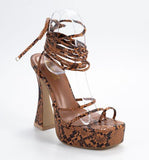 Slither Heels- Brown Snake - Head Over Heels: All In One Boutique