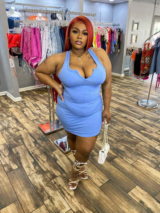 Spring Hottie Dress- Blue - Head Over Heels: All In One Boutique