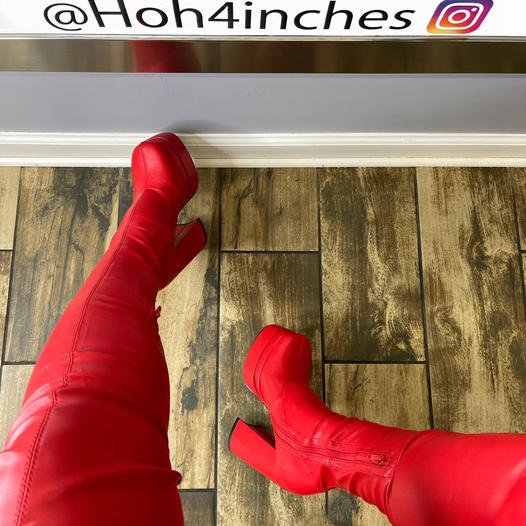 Stallion Thigh Boots- Red - Head Over Heels: All In One Boutique