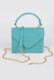 Suede Satchel- Turquoise - Head Over Heels: All In One Boutique