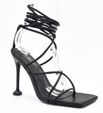 Tied Up Heels- Black - Head Over Heels: All In One Boutique
