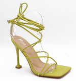 Tied Up Heels- Lime - Head Over Heels: All In One Boutique