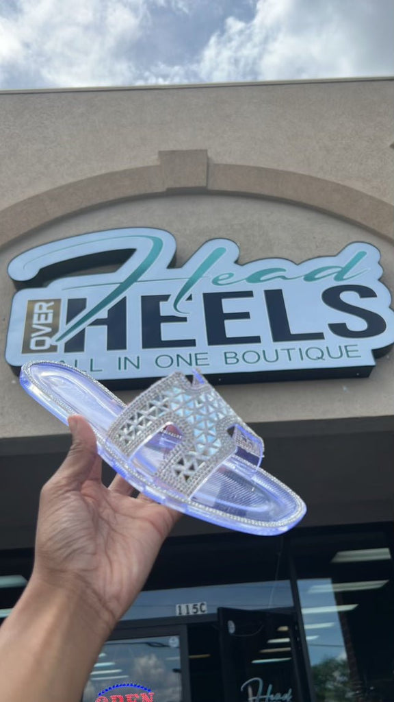 Too Much Glam Sandals- Clear - Head Over Heels: All In One Boutique