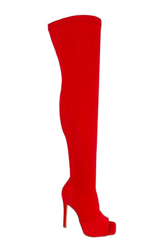 Lady Gaga's Red Thigh-High Boots | POPSUGAR Fashion