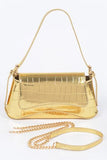 Wavy Croc Handbag- Gold - Head Over Heels: All In One Boutique