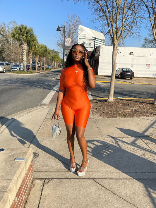 Zara Romper- Orange - Head Over Heels: All In One Boutique